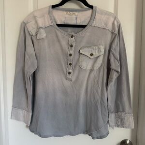 We The Free Light Gray Henley Top
